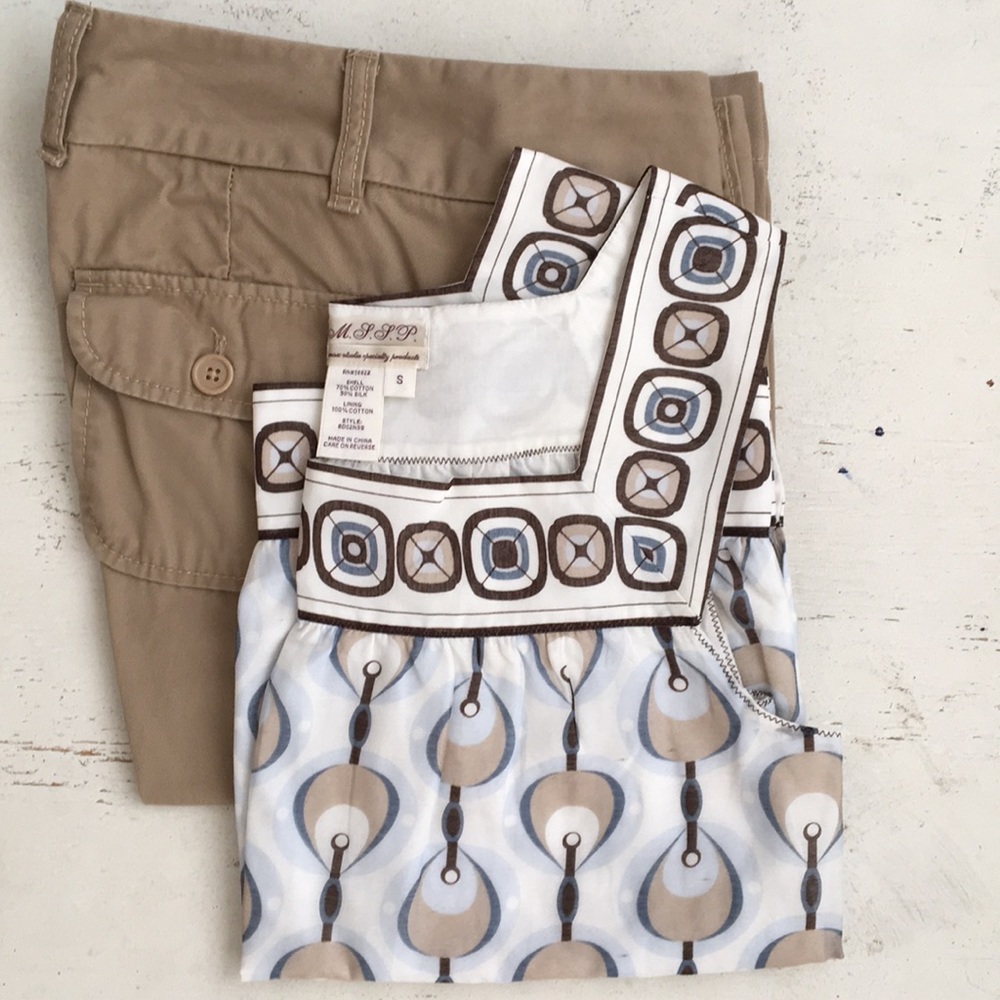 [M.S.S.P. Sleeveless Mod Print Adjustable Blouse]